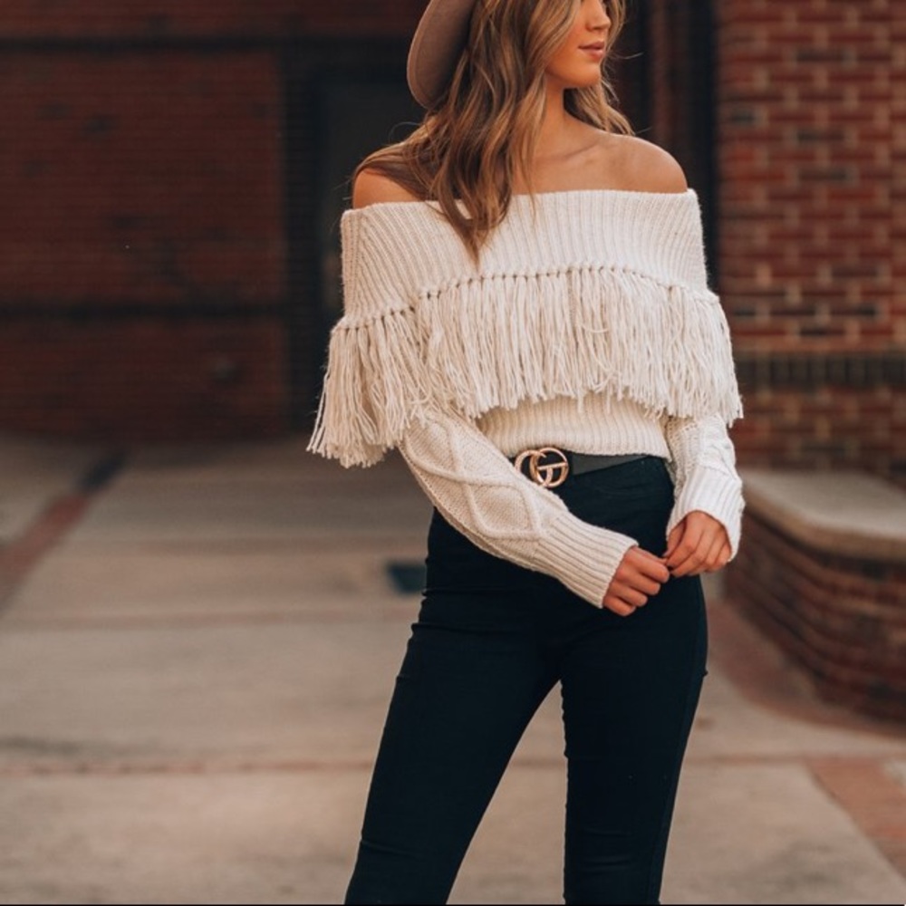 Off Shoulder Sweater - Picture 4 of 10